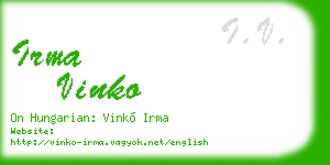 irma vinko business card